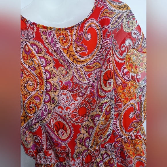 ENFOCUS WOMEN Artistic Preppy Clueless Paisley‎ Print Red Dress (#229) - Picture 8 of 10